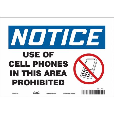 Sign Cell Phone,10" W,7" H,0.004" Thick