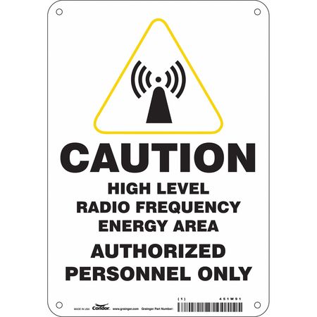 Sign Radiofrequency/microwave,10" H (3 U