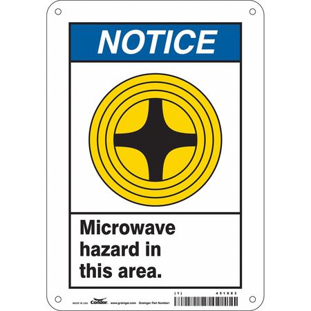 Sign Radiofrequency/microwave,10" H (3 U