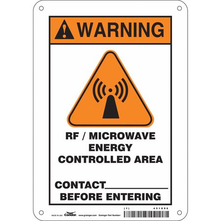 Sign Radiofrequency/microwave,10" H (3 U