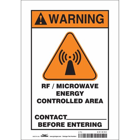 Sign Radiofrequency/microwave,10" H (5 U