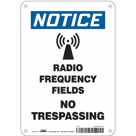 Sign Radiofrequency/microwave,10" H (3 U