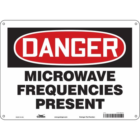 Sign Radiofrequency/microwave,10" H (2 U