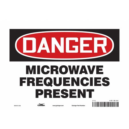 Sign Radiofrequency/microwave,7" H (5 Un