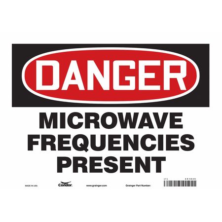 Sign Radiofrequency/microwave,10" H (4 U