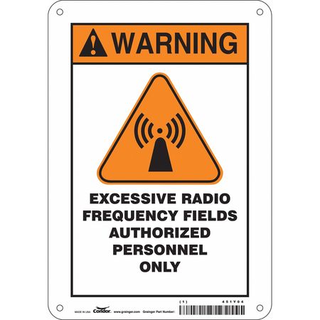 Sign Radiofrequency/microwave,10" H (3 U