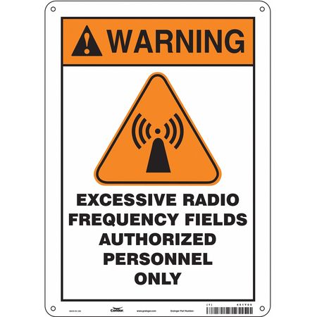 Sign Radiofrequency/microwave,14" H (2 U