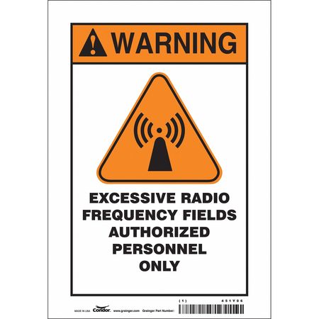 Sign Radiofrequency/microwave,10" H (5 U