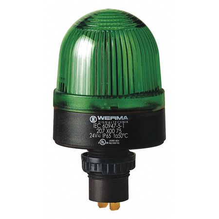 Warning Light,green,24vac/dc,dome Lens (