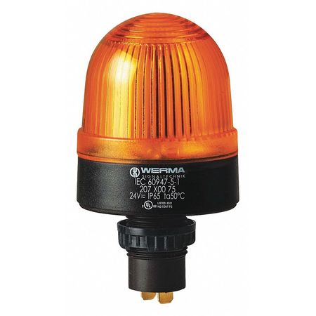 Warning Light,yellow,24vac/dc,dome Lens