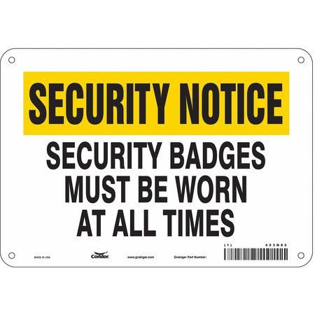 Security Sign,7" H,10" W,plastic (3 Unit