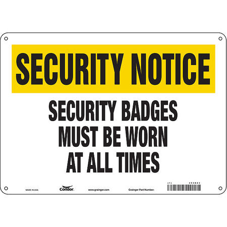 Security Sign,10" H,14" W,plastic (2 Uni