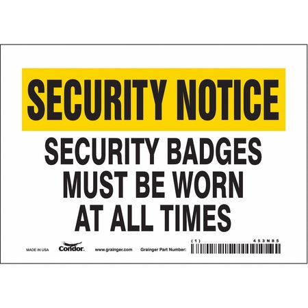 Security Sign,5" H,7" W,vinyl (7 Units I