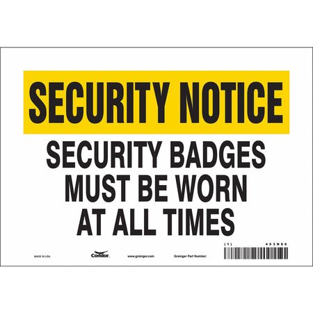 Security Sign,7" H,10" W,vinyl (5 Units