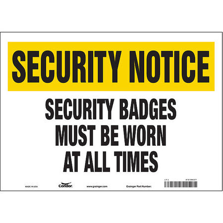 Security Sign,10" H,14" W,vinyl (4 Units