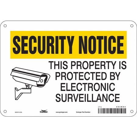 Security Sign,7" H,10" W,plastic (1 Unit