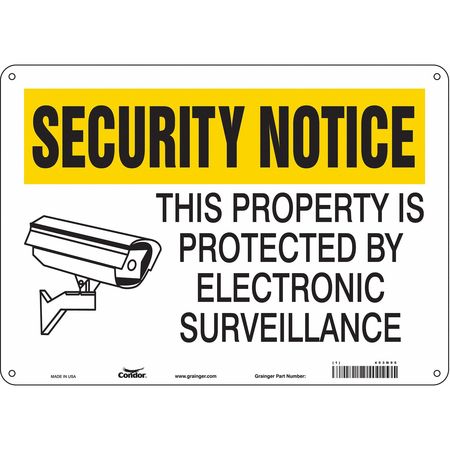 Security Sign,10" H,14" W,plastic (2 Uni