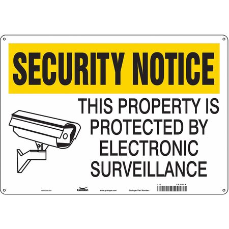 Security Sign,14" H,20" W,plastic (1 Uni