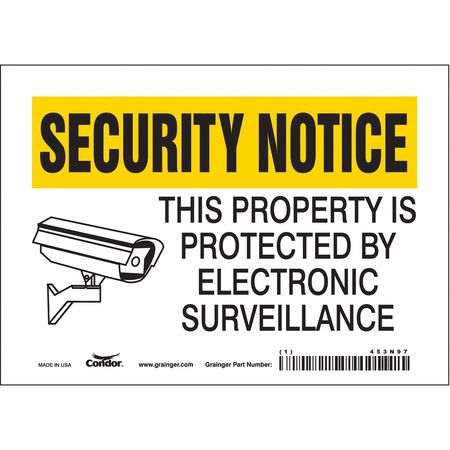 Security Sign,5" H,7" W,vinyl (7 Units I