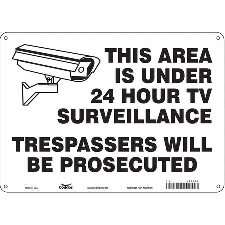 Security Sign,10" H,14" W,plastic (1 Uni