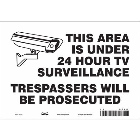 Security Sign,7" H,10" W,vinyl (5 Units