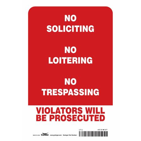 Security Sign,10" H,7" W,vinyl (5 Units