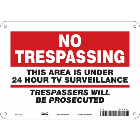 Security Sign,7" H,10" W,plastic (3 Unit