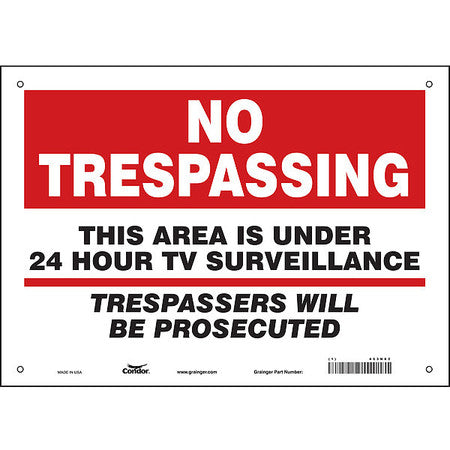 Security Sign,10" H,14" W,plastic (1 Uni