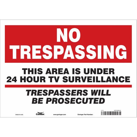 Security Sign,10" H,14" W,vinyl (4 Units