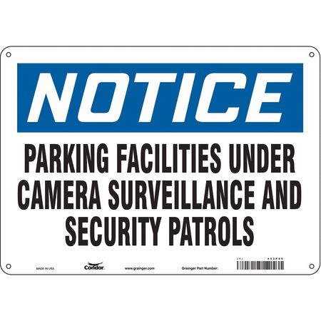 Security Sign,10" H,14" W,plastic (2 Uni