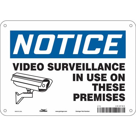 Security Sign,7" H,10" W,plastic (1 Unit