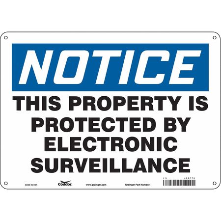 Security Sign,10" H,14" W,plastic (2 Uni