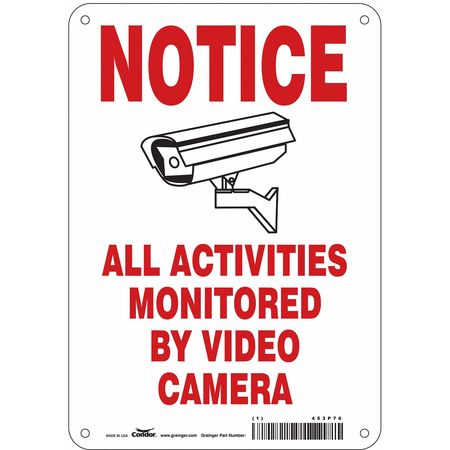 Security Sign,10" H,7" W,plastic (1 Unit