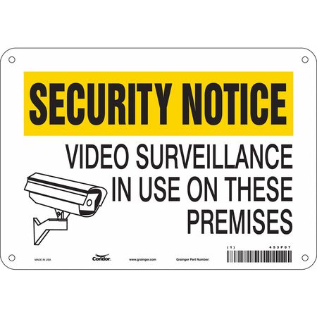 Security Sign,7" H,10" W,plastic (1 Unit