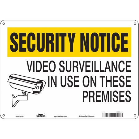 Security Sign,10" H,14" W,plastic (1 Uni