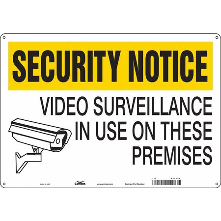 Security Sign,14" H,20" W,plastic (1 Uni