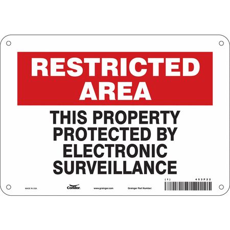 Security Sign,7" H,10" W,plastic (3 Unit