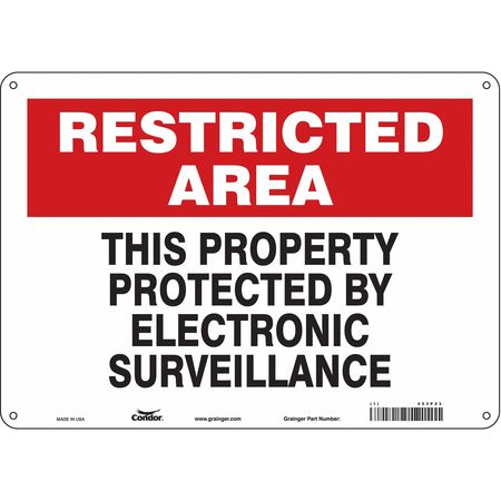 Security Sign,10" H,14" W,plastic (2 Uni