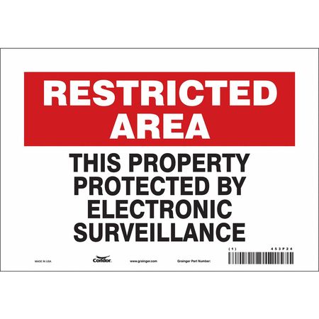 Security Sign,7" H,10" W,vinyl (5 Units