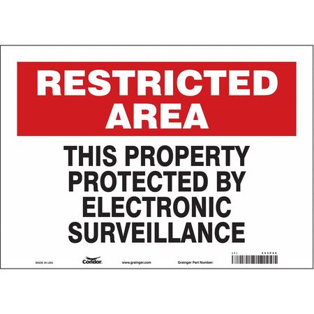 Security Sign,10" H,14" W,vinyl (4 Units