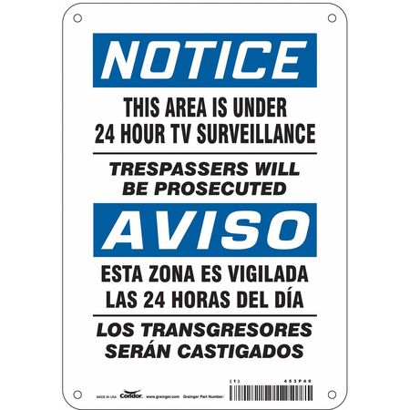 Security Sign,10" H,7" W,plastic (3 Unit