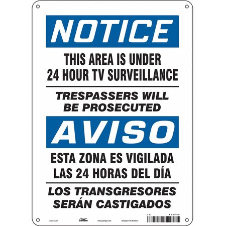 Security Sign,14" H,10" W,plastic (2 Uni