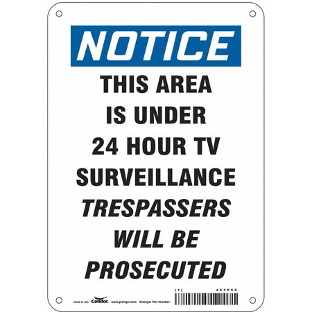 Security Sign,10" H,7" W,plastic (3 Unit