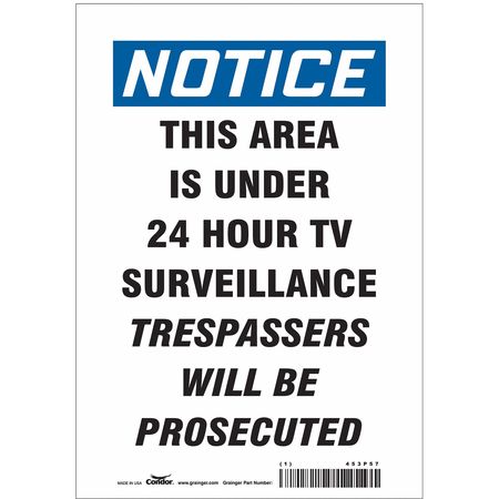 Security Sign,10" H,7" W,vinyl (5 Units