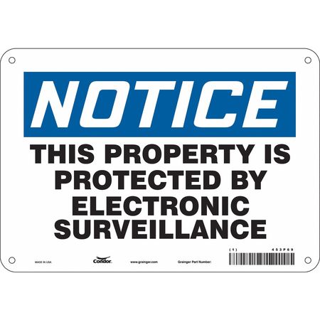 Security Sign,7" H,10" W,plastic (3 Unit