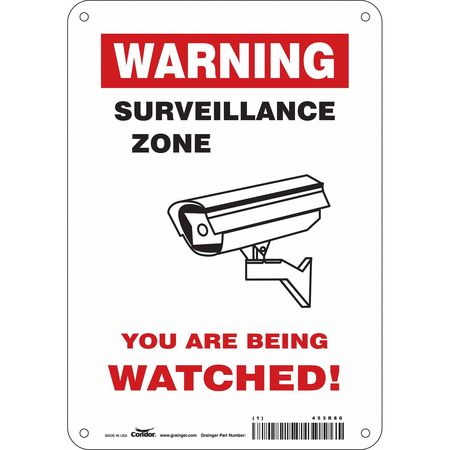 Security Sign,10" H,7" W,plastic (3 Unit