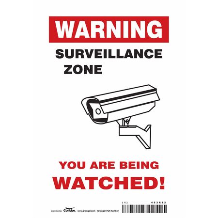 Security Sign,10" H,7" W,vinyl (5 Units