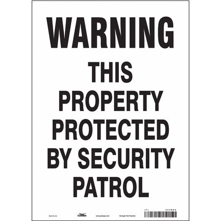 Security Sign,14" H,10" W,vinyl (4 Units