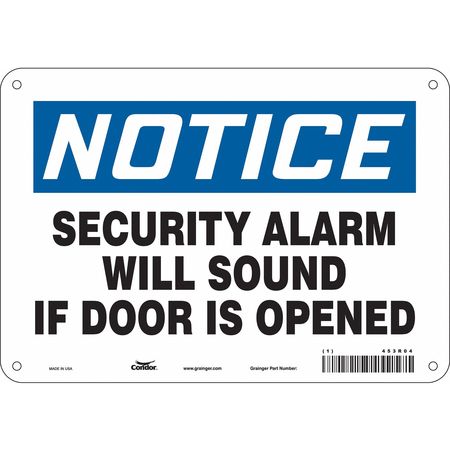 Security Sign,7" H,10" W,plastic (3 Unit