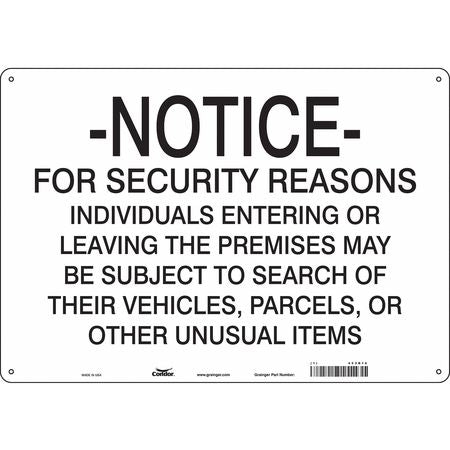 Security Sign,14" H,20" W,plastic (1 Uni